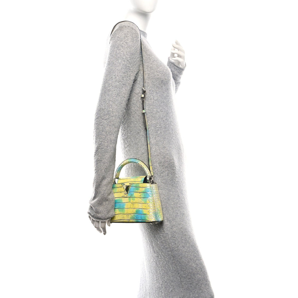 Louis Vuitton Crocodile Mini Capucines  Yellow Blue