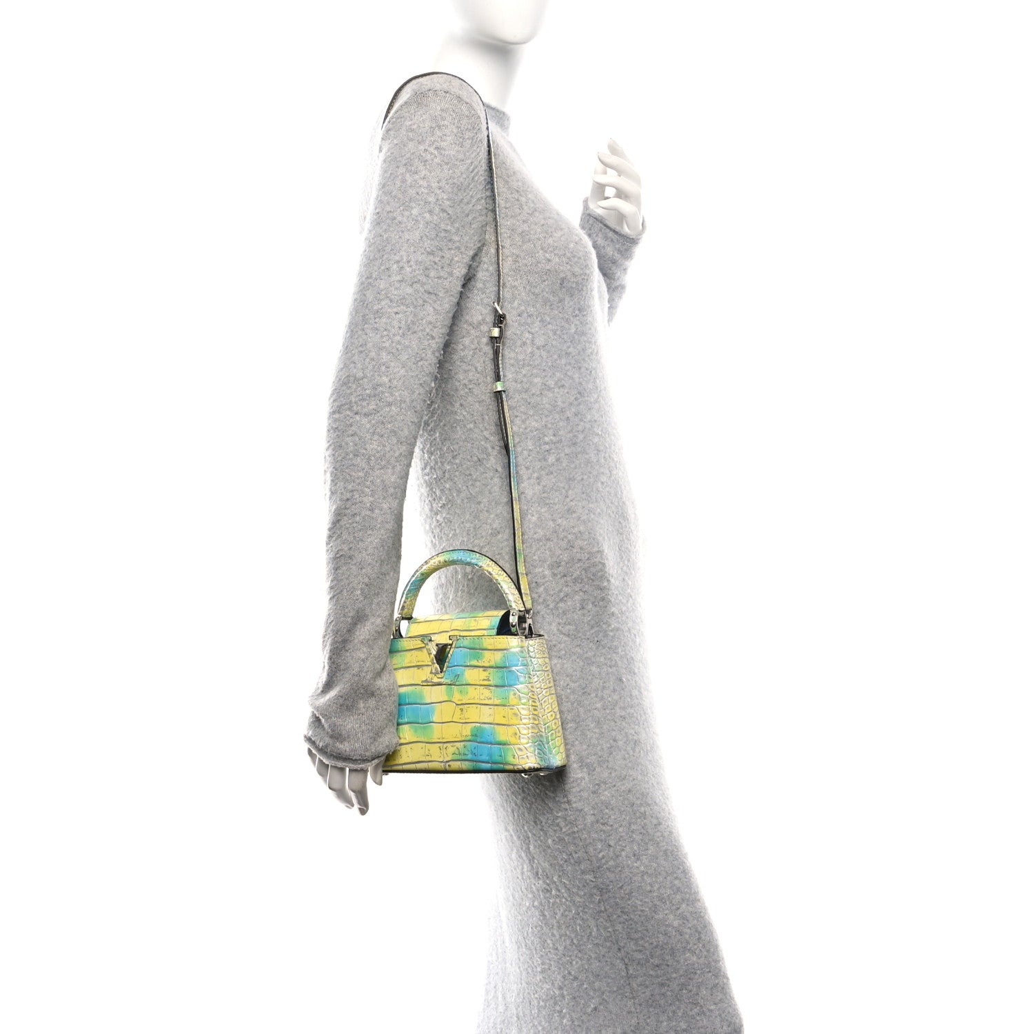 Louis Vuitton Crocodile Mini Capucines  Yellow Blue