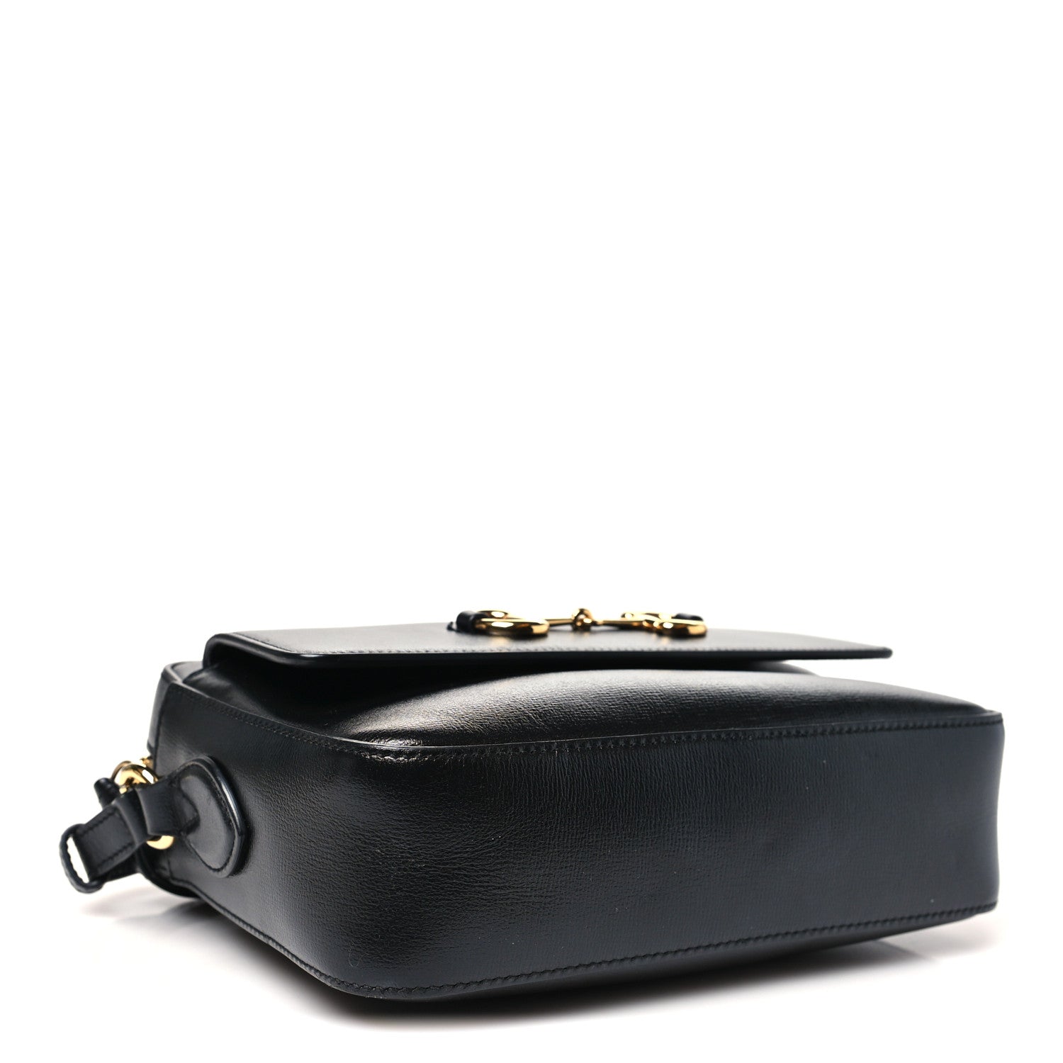 Gucci Textured Calfskin Small Horsebit 1955 Shoulder Bag Black