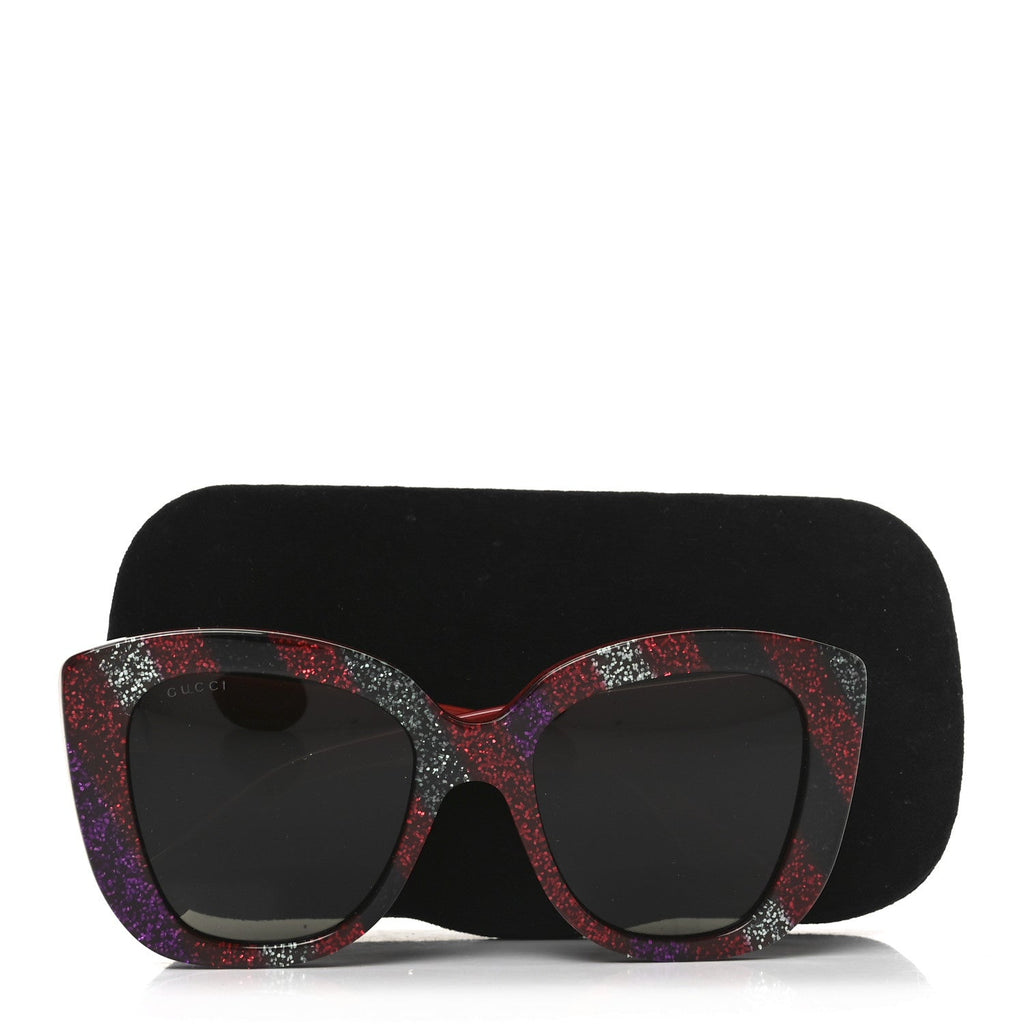 Gucci Acetate Glitter Sunglasses GG0327S Red