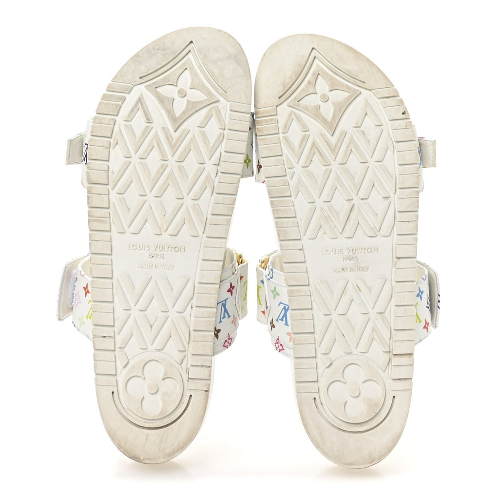 Louis Vuitton LV X TM Monogram Multicolor Bom Dia Comfort Mule Sandals 38.5 White