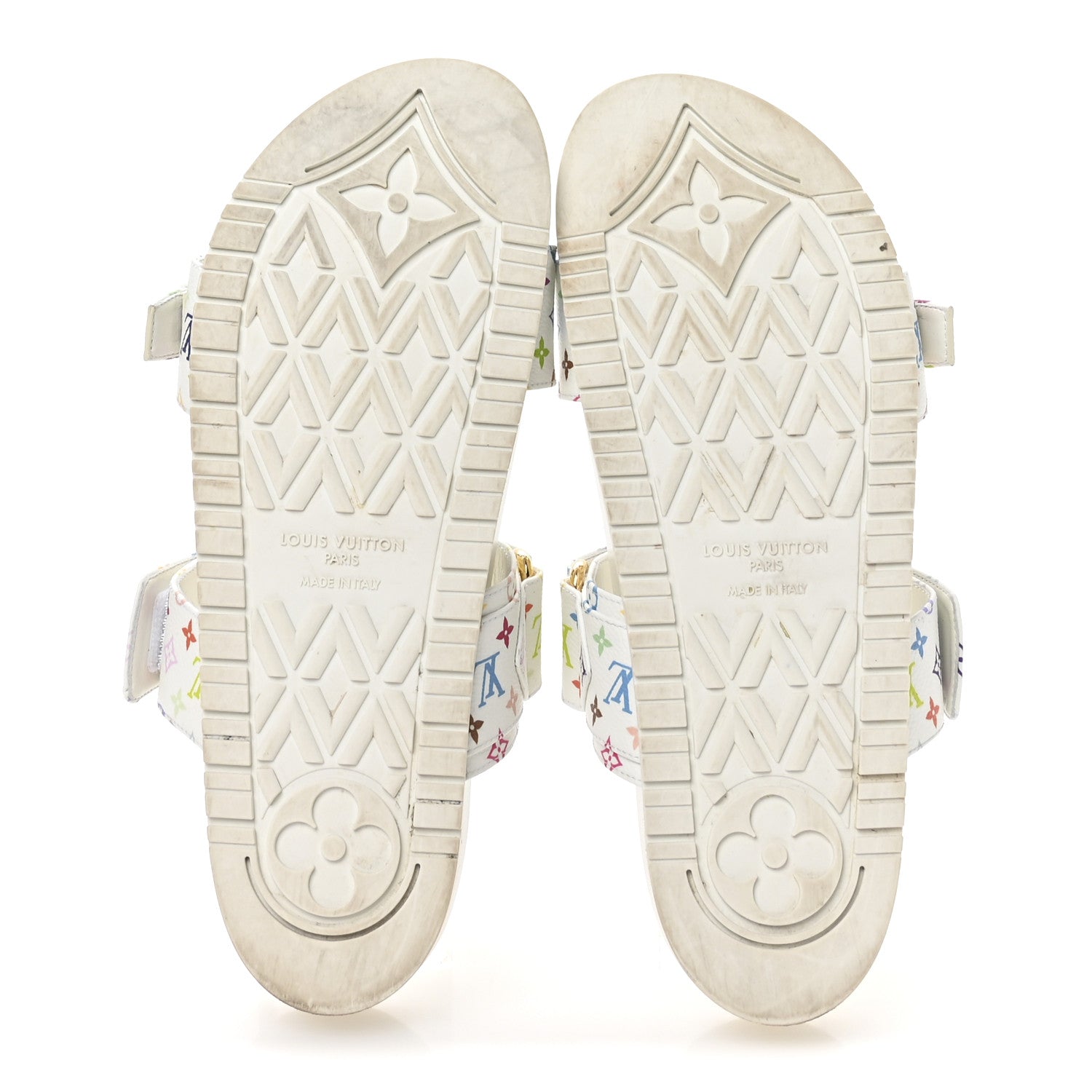 Louis Vuitton LV X TM Monogram Multicolor Bom Dia Comfort Mule Sandals 38.5 White