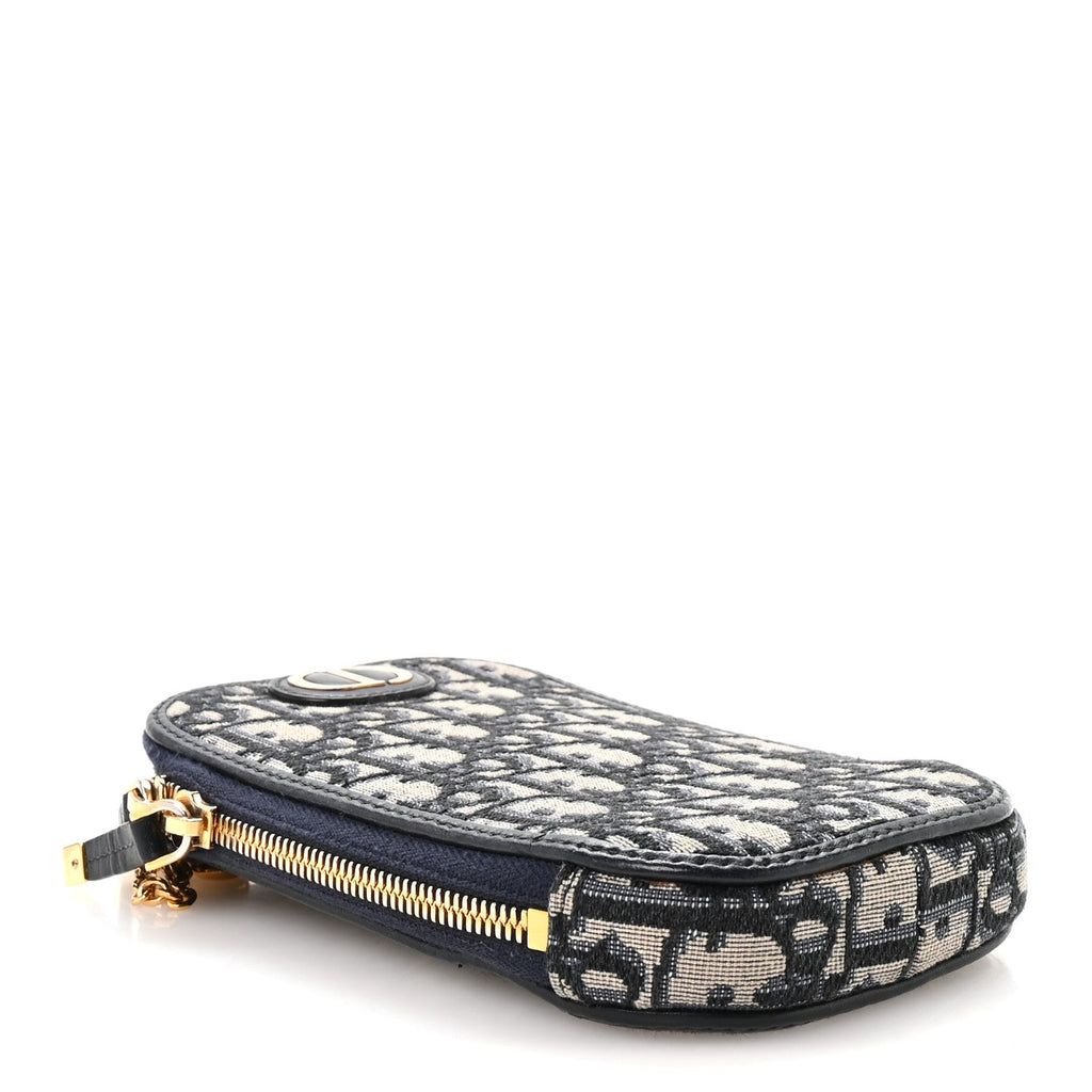 Christian Dior Oblique 30 Montaigne Phone Holder Blue