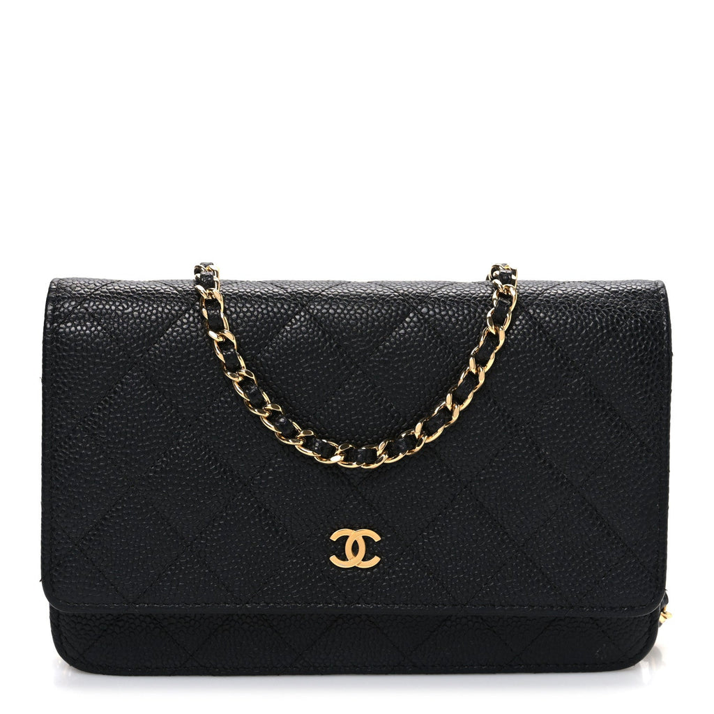 Chanel Caviar Quilted Wallet on Chain WOC Black