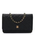 Chanel Caviar Quilted Wallet on Chain WOC Black