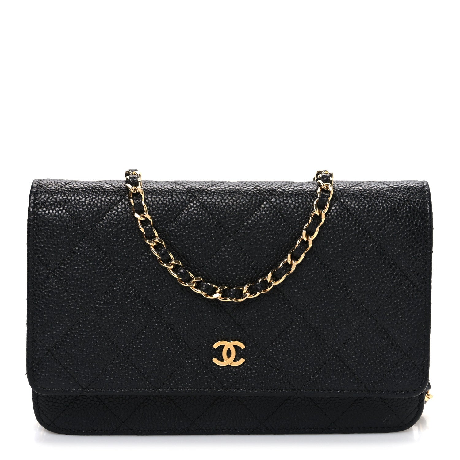Chanel Caviar Quilted Wallet on Chain WOC Black