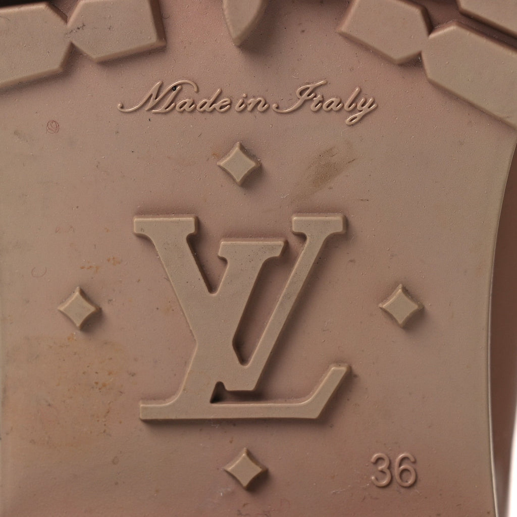 Louis Vuitton Rubber Embossed Monogram Splash Rain Boots 36 Rose Florentin