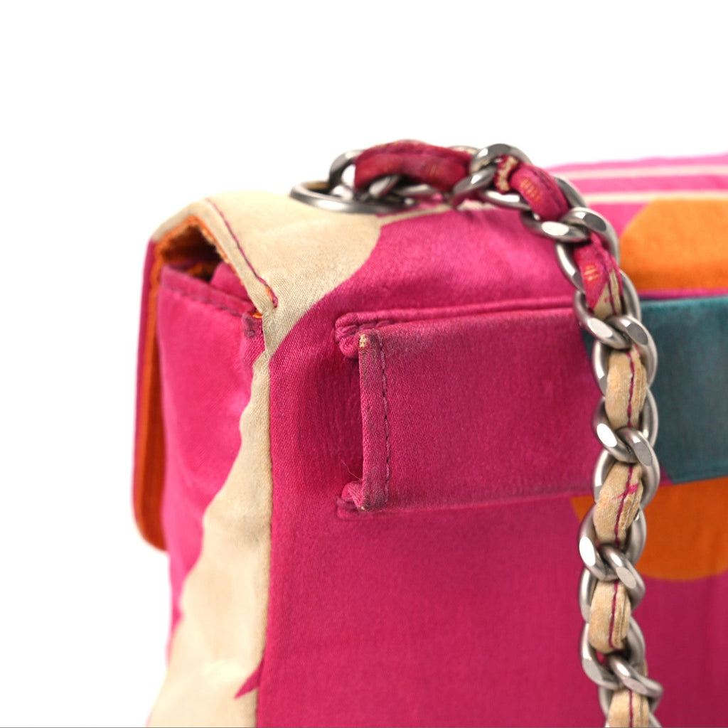 Chanel Satin Mini Convertible Flap Pink Multicolor