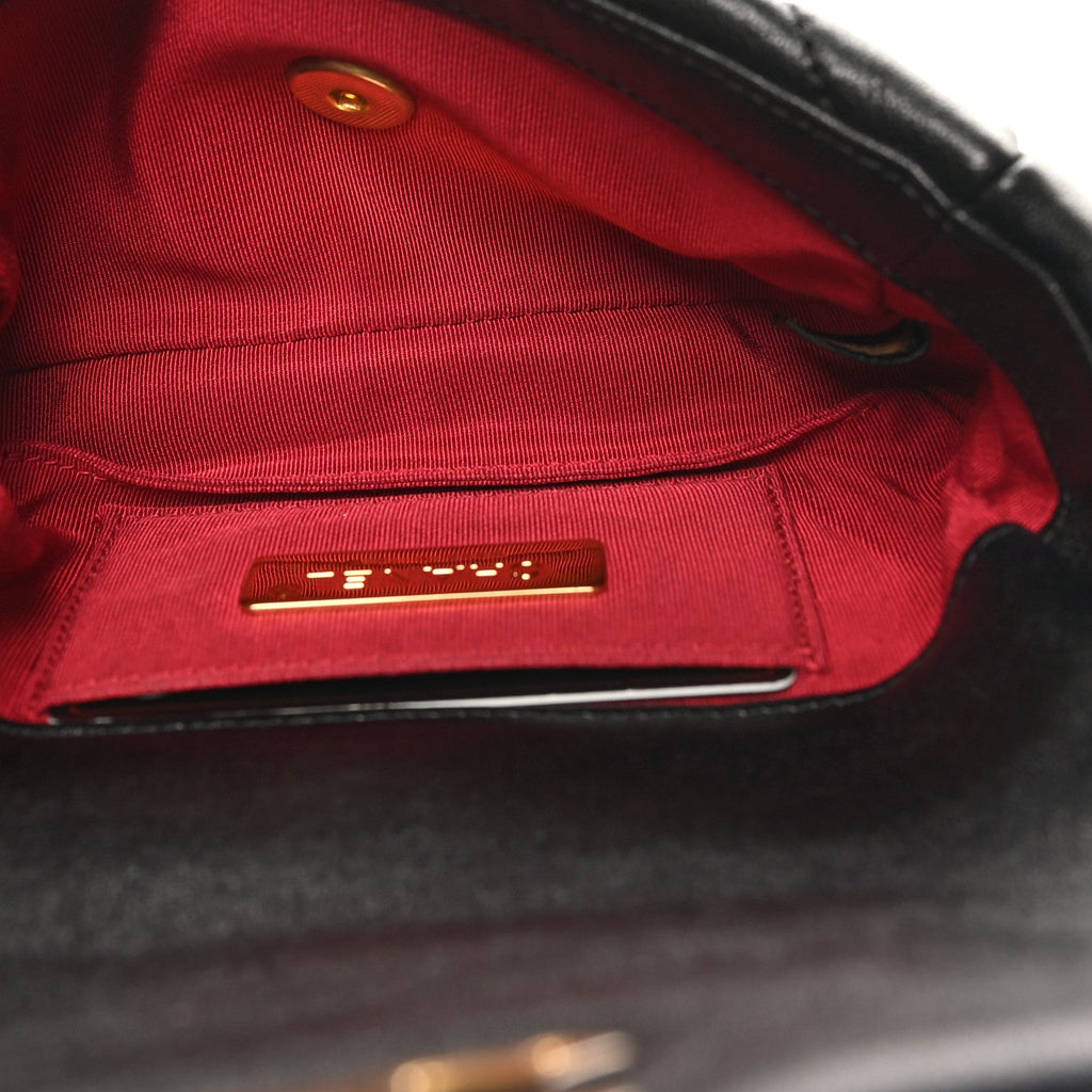 Chanel Goatskin Quilted Chanel 19 Waist Bag Black