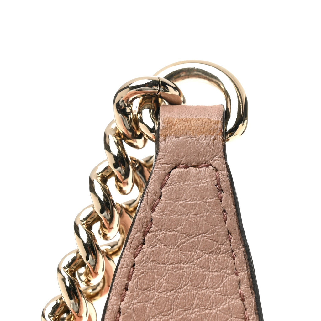 Gucci Pebbled Calfskin Medium Soho Chain Shoulder Bag Camelia