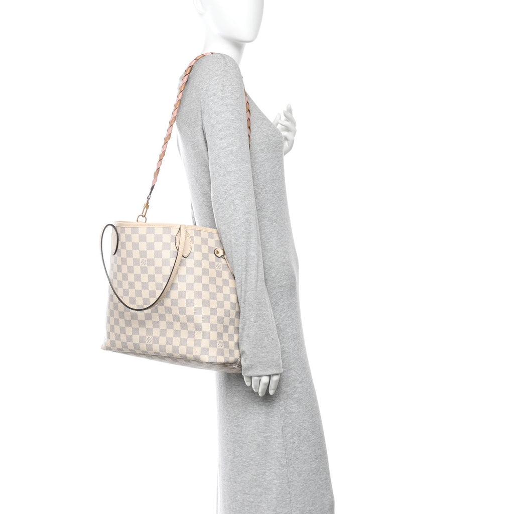 Louis Vuitton Damier Azur Braided Neverfull MM Pink