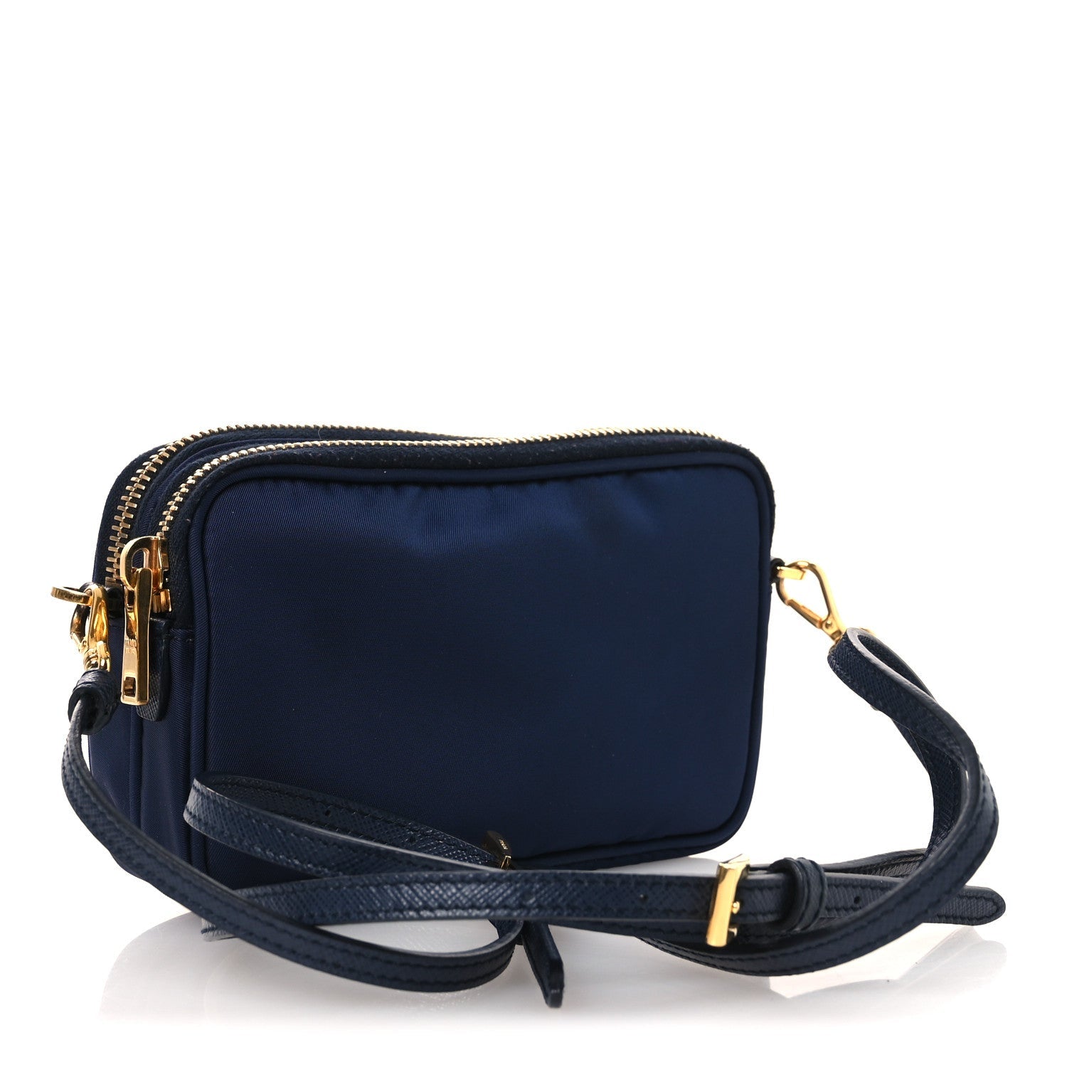 Prada Tessuto Nylon Saffiano Mini Camera Crossbody Royal