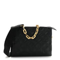 Louis Vuitton Lambskin Embossed Monogram Coussin PM Black