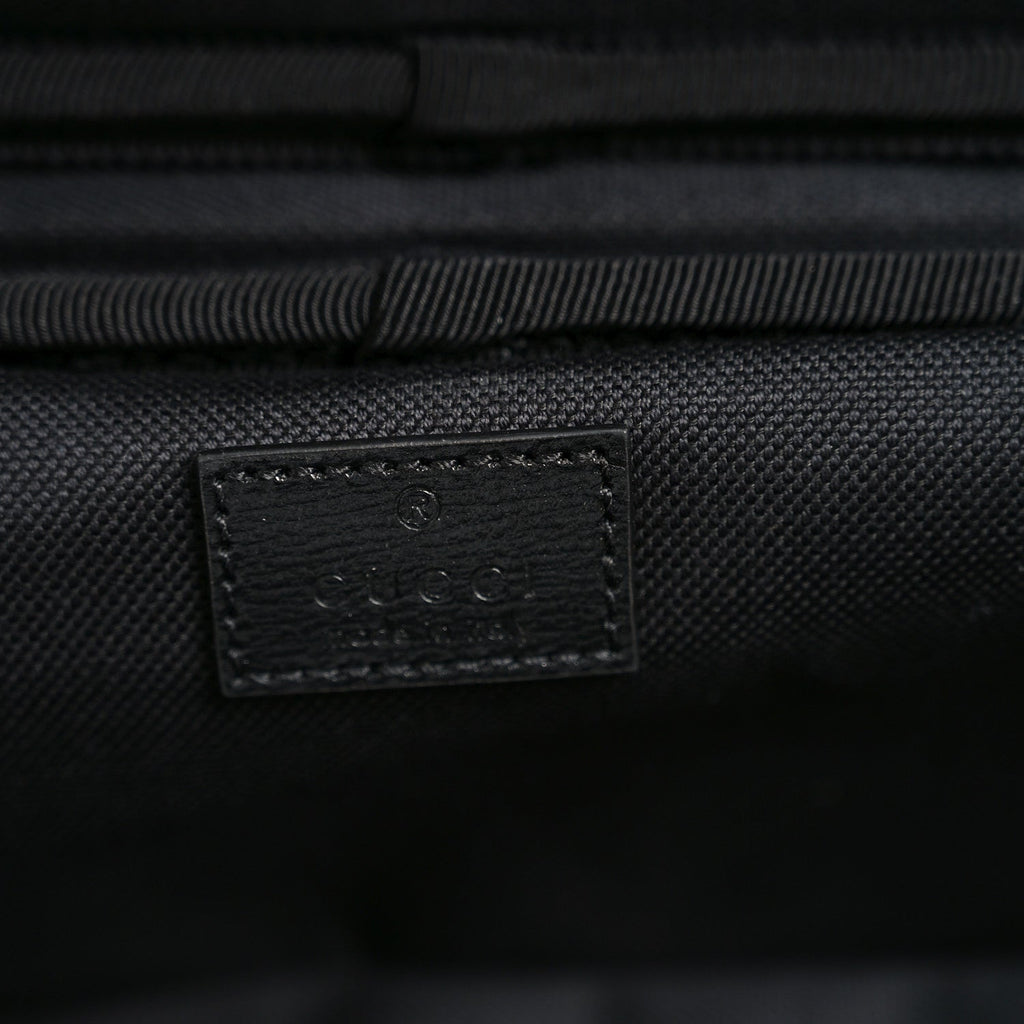 Gucci GG Supreme Monogram Azalea Calfskin Retro Interlocking G Small Savoy Cabin Trolley Black