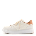 Louis Vuitton Grained Calfskin Embossed Monogram Mens Beverly Hills Sneakers 8.5 White