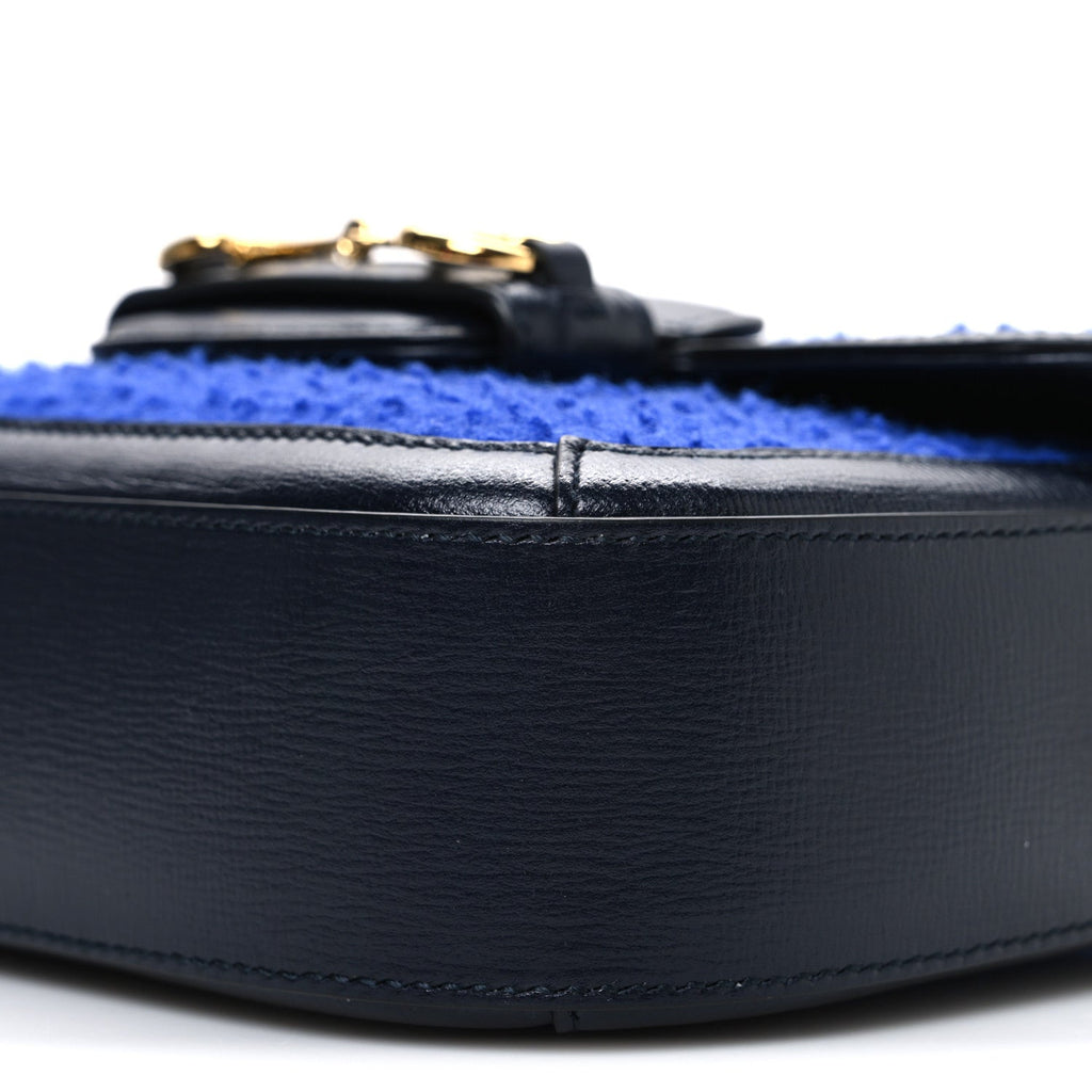 Gucci Casy Wool Azalea Calfskin Mini Horsebit 1955 Shoulder Bag Blue China