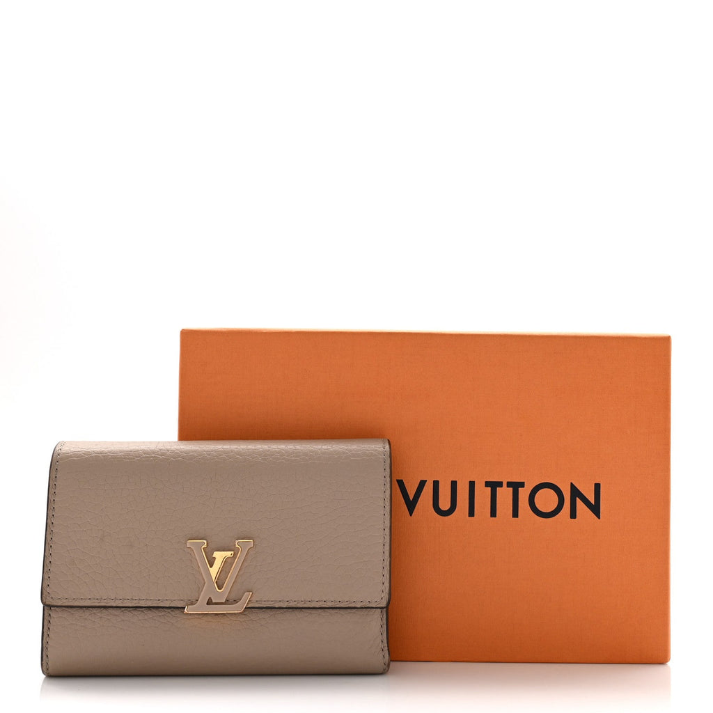 Louis Vuitton Taurillon Capucines Compact Wallet Galet
