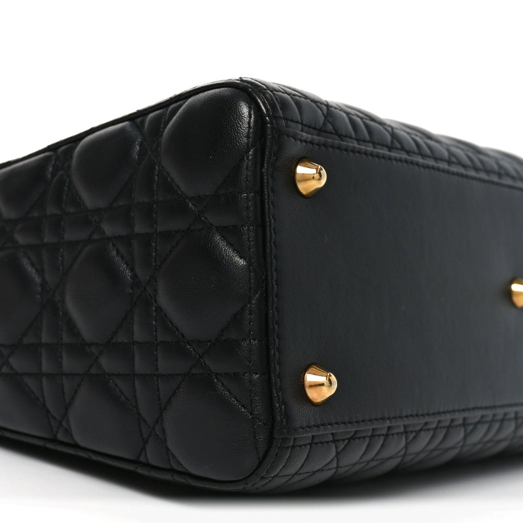 Christian Dior Lambskin Cannage Large Lady Dior Black