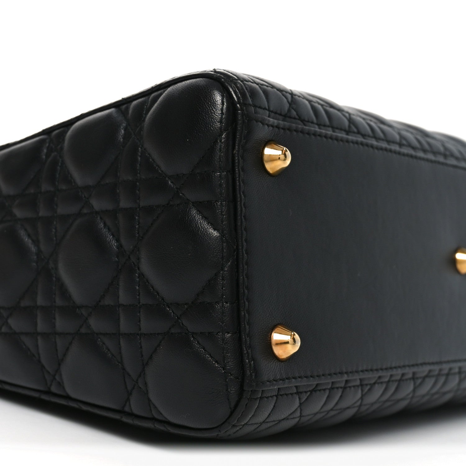 Christian Dior Lambskin Cannage Large Lady Dior Black
