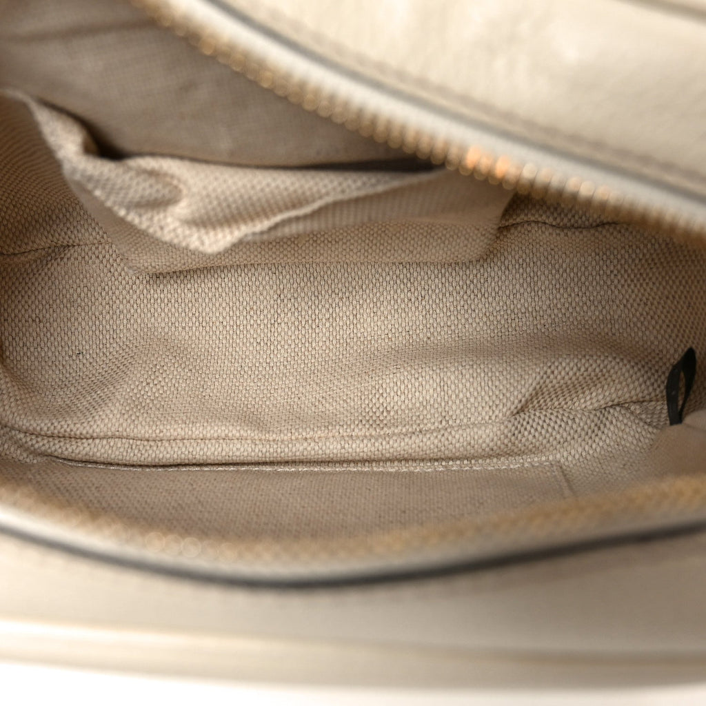 Gucci Pebbled Calfskin Small Soho Disco Bag Off White