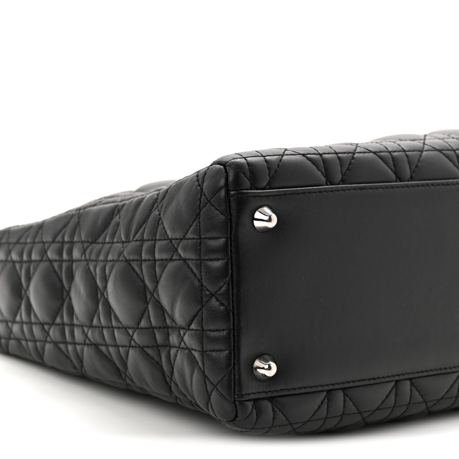Christian Dior Lambskin Cannage Large Lady Dior Black