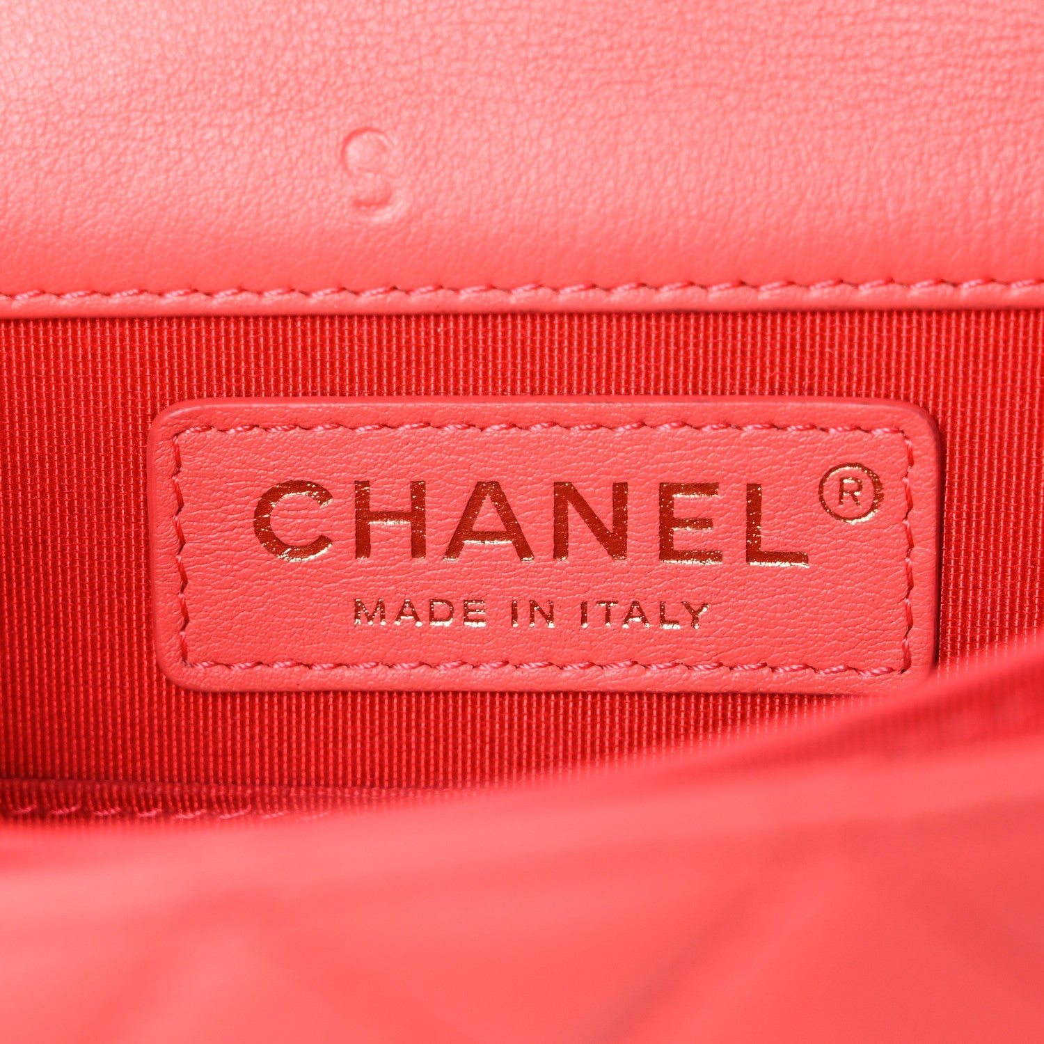 Chanel Calfskin Quilted North South Boy Flap Coral