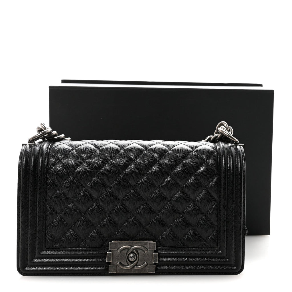 Chanel Caviar Quilted Medium Boy Flap Black