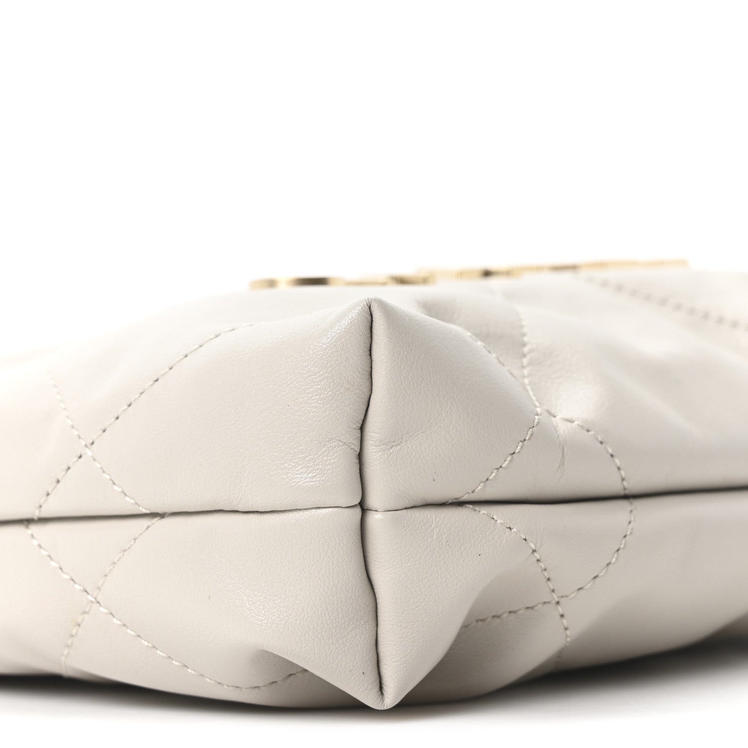 Chanel Shiny Calfskin Quilted Mini Chanel 22 Light Grey