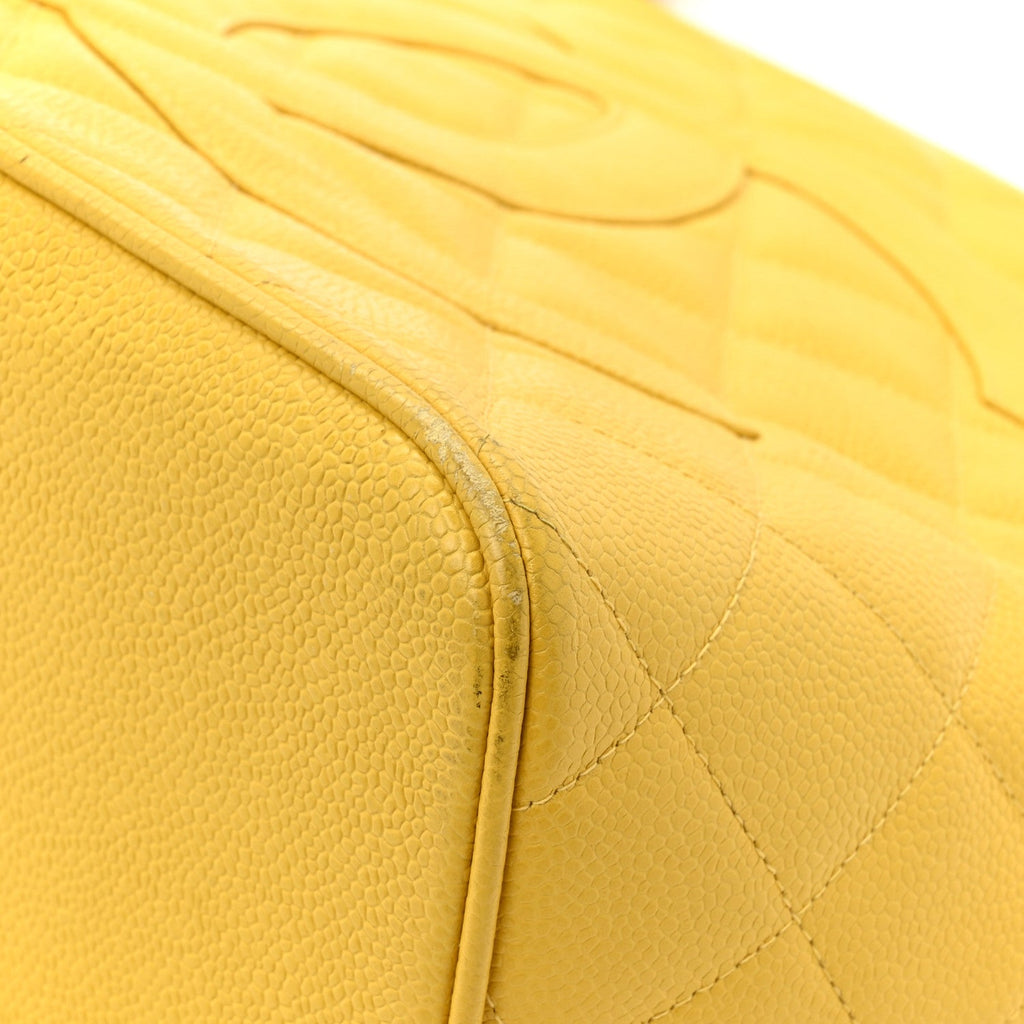 Chanel Caviar Quilted Medallion Tote Yellow