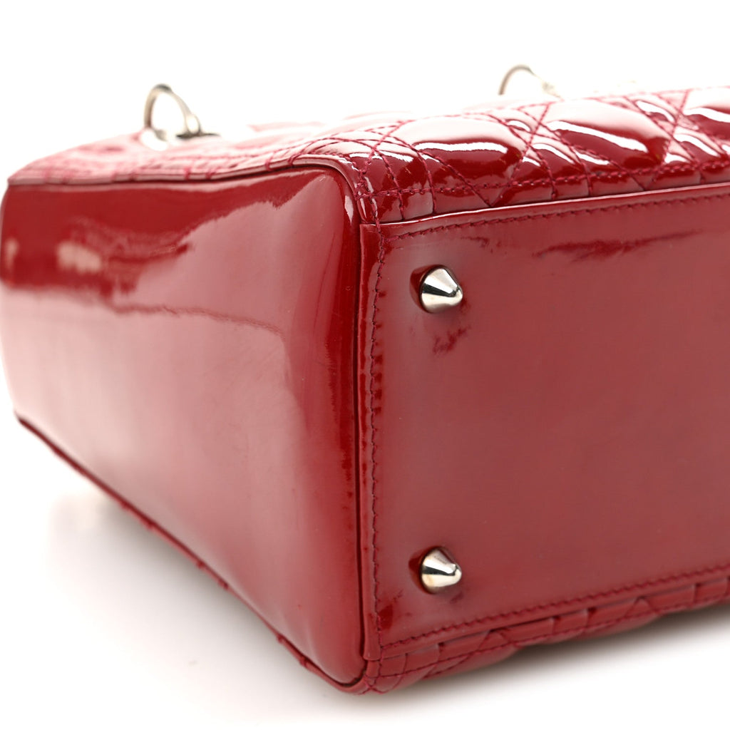 Christian Dior Patent Cannage Medium Lady Dior Red