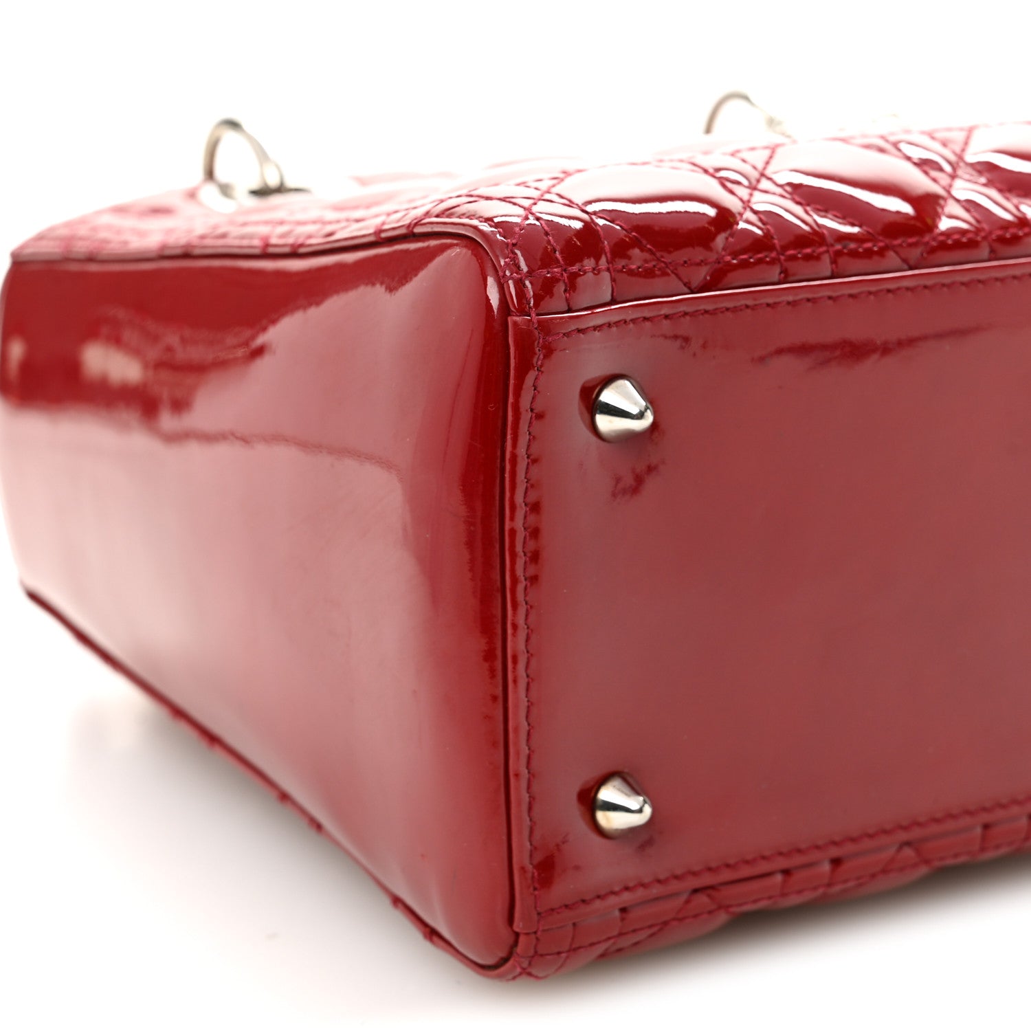 Christian Dior Patent Cannage Medium Lady Dior Red