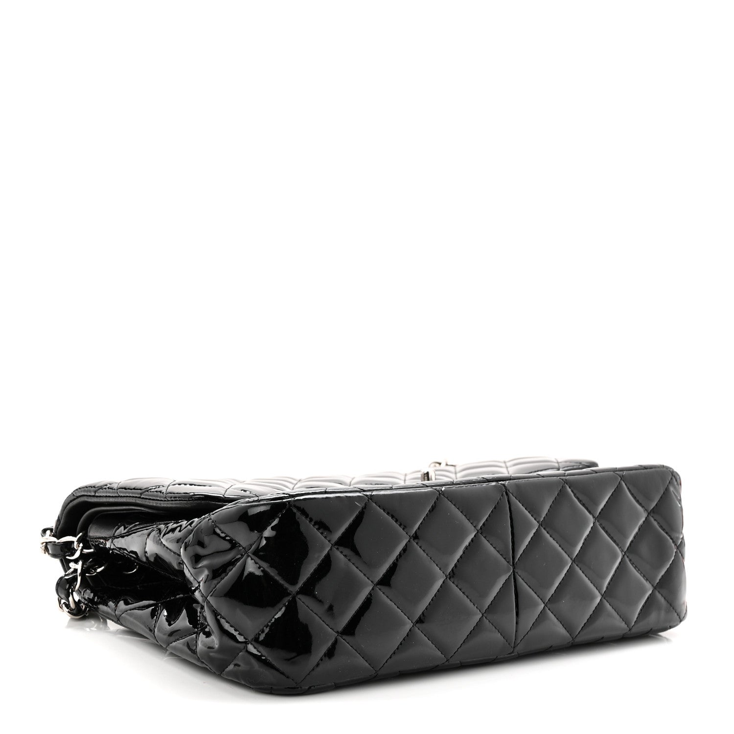 Chanel Patent Quilted Jumbo Double Flap Black