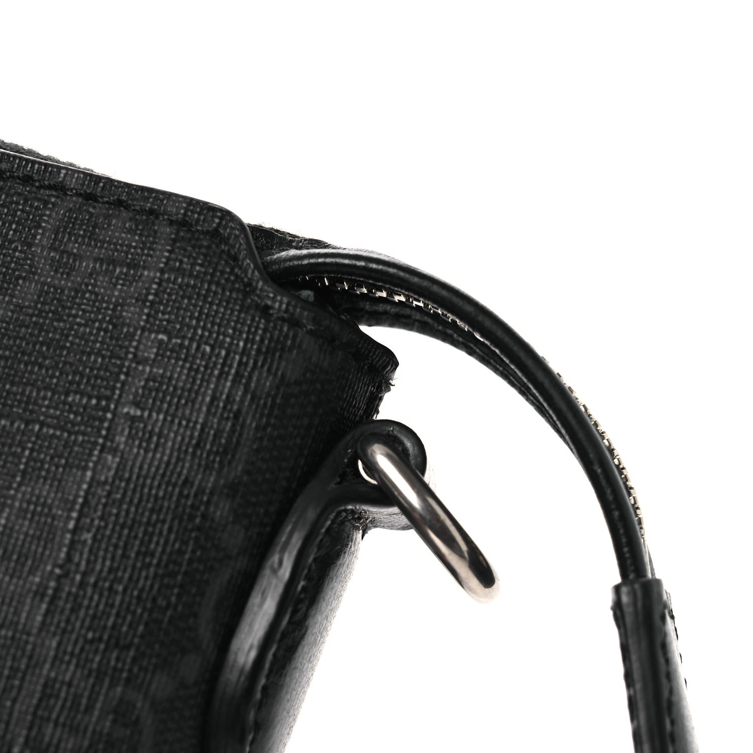 Gucci GG Supreme Monogram Azalea Calfskin Small Retro Interlocking G Wristlet Messenger Bag Black