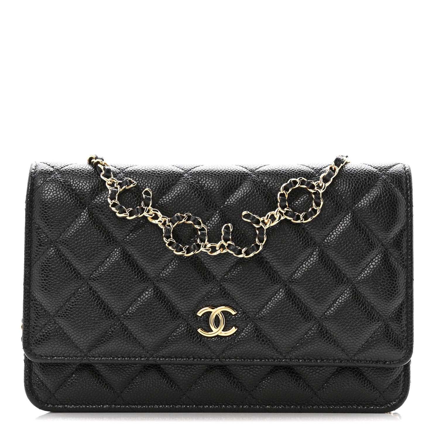 Chanel Caviar Quilted Miss Coco Wallet On Chain WOC Black