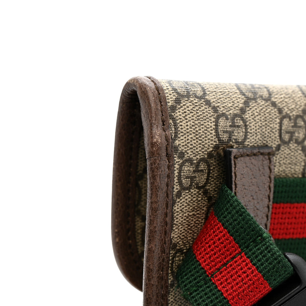 Gucci GG Supreme Monogram Neo Vintage Web Belt Bag Brown