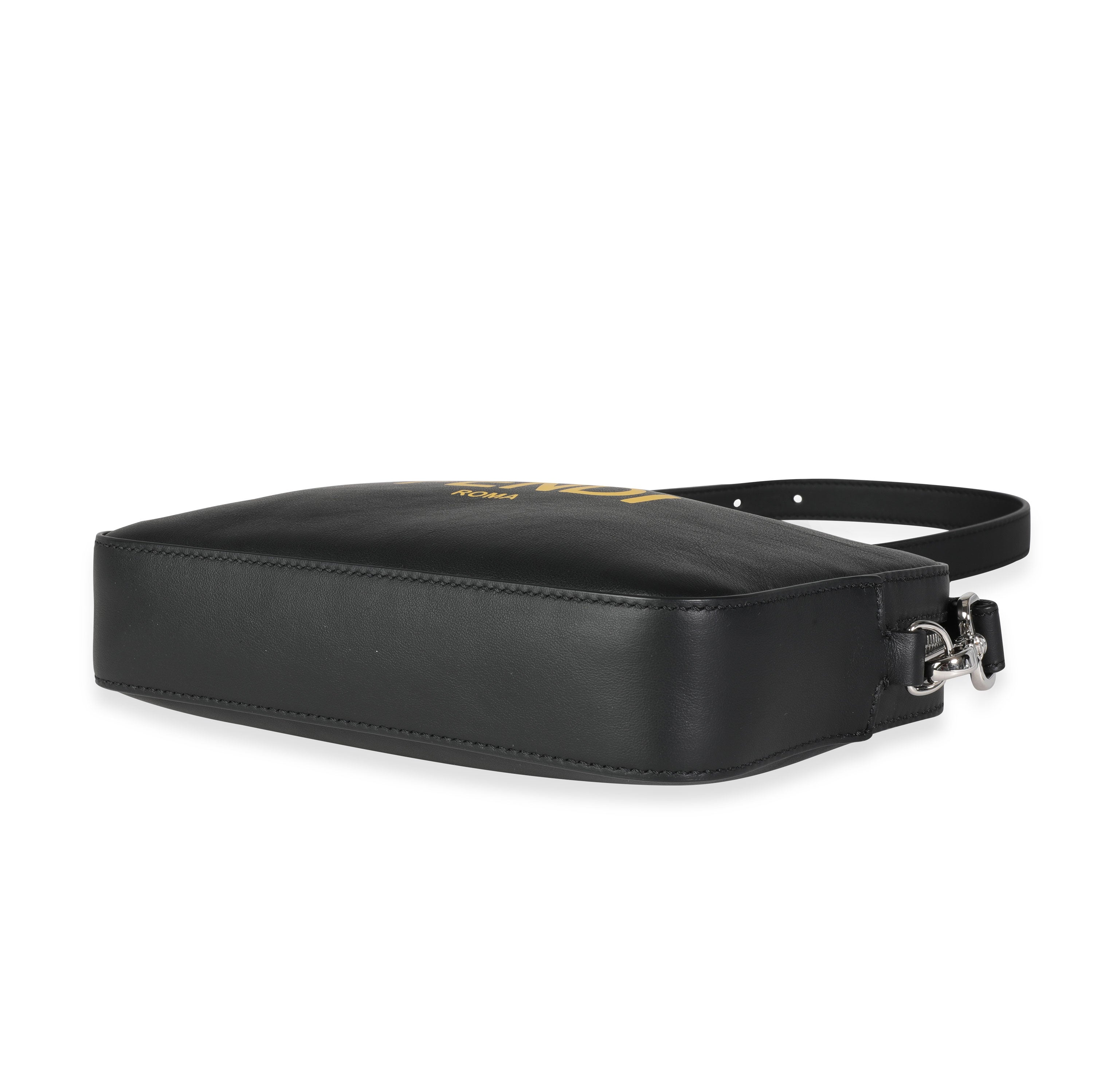 FENDI Black Calfskin & Sunflower Logo Mini Camera Bag