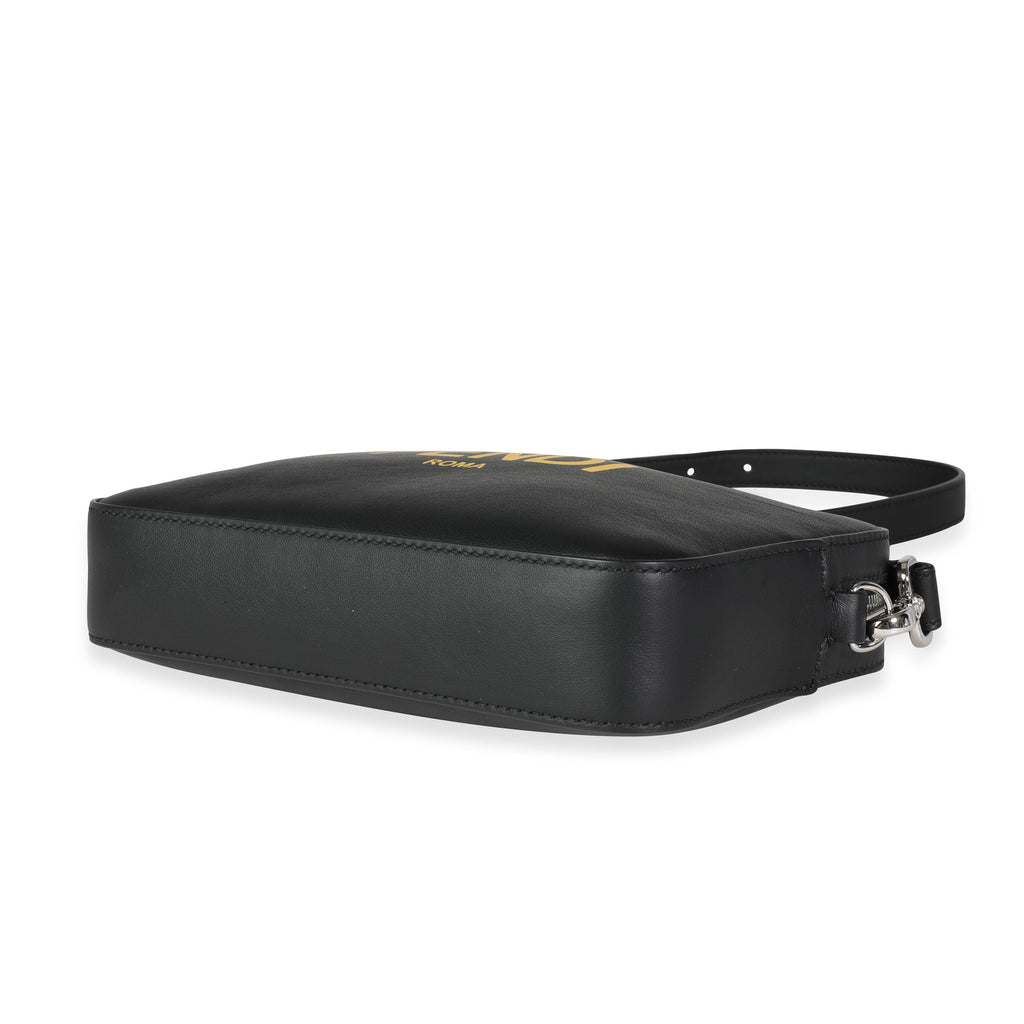 Fendi Black Calfskin & Sunflower Logo Mini Camera Bag