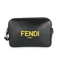 Fendi Black Calfskin & Sunflower Logo Mini Camera Bag