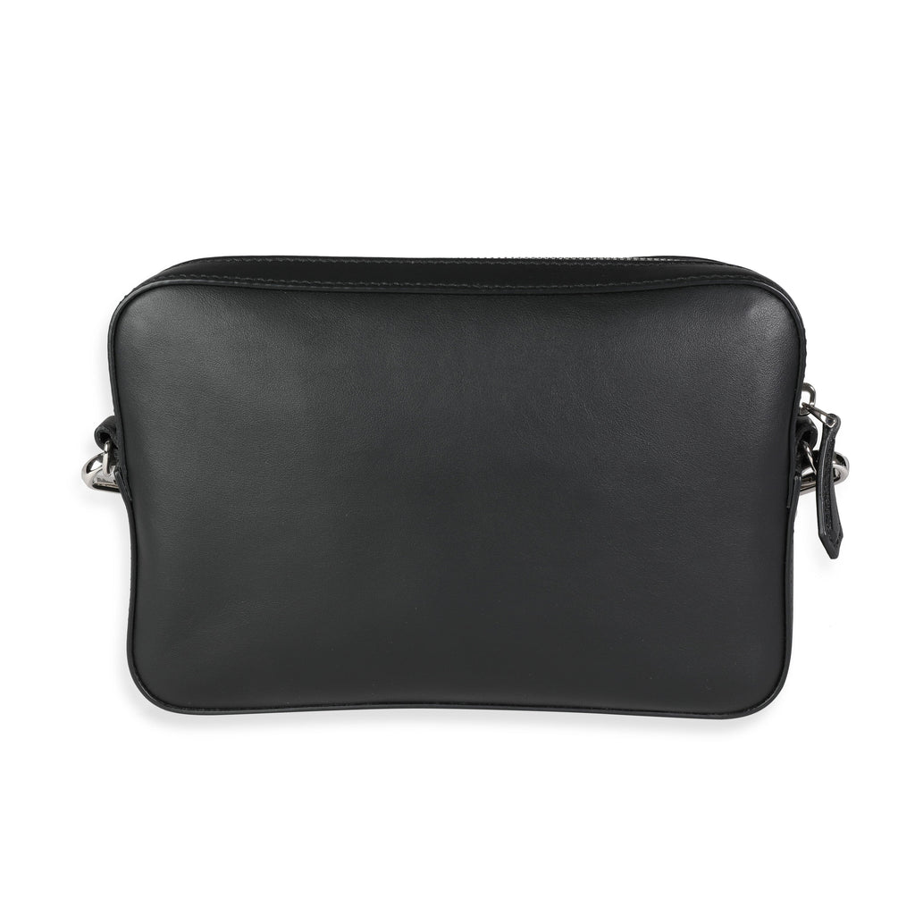 FENDI Black Calfskin & Sunflower Logo Mini Camera Bag