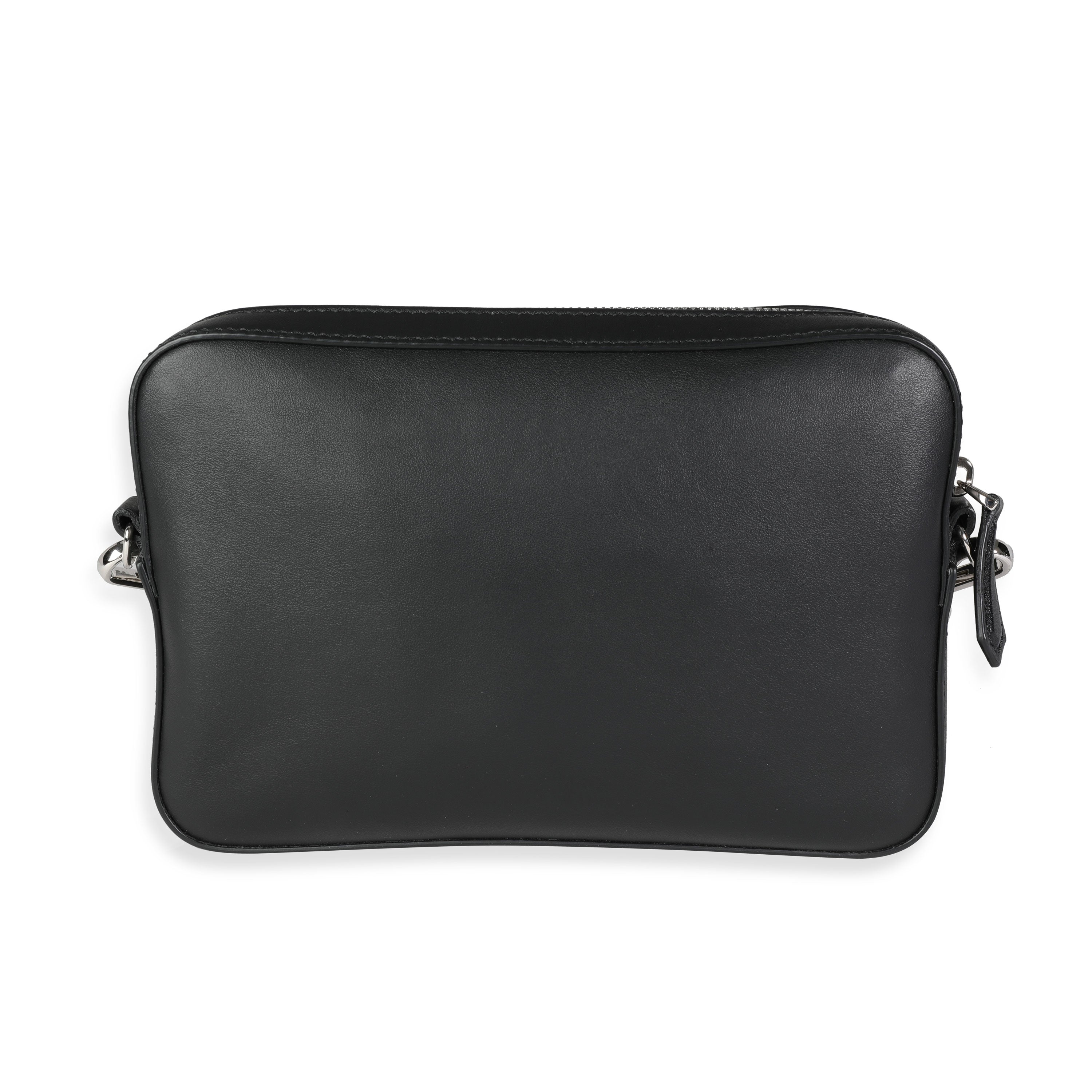 FENDI Black Calfskin & Sunflower Logo Mini Camera Bag