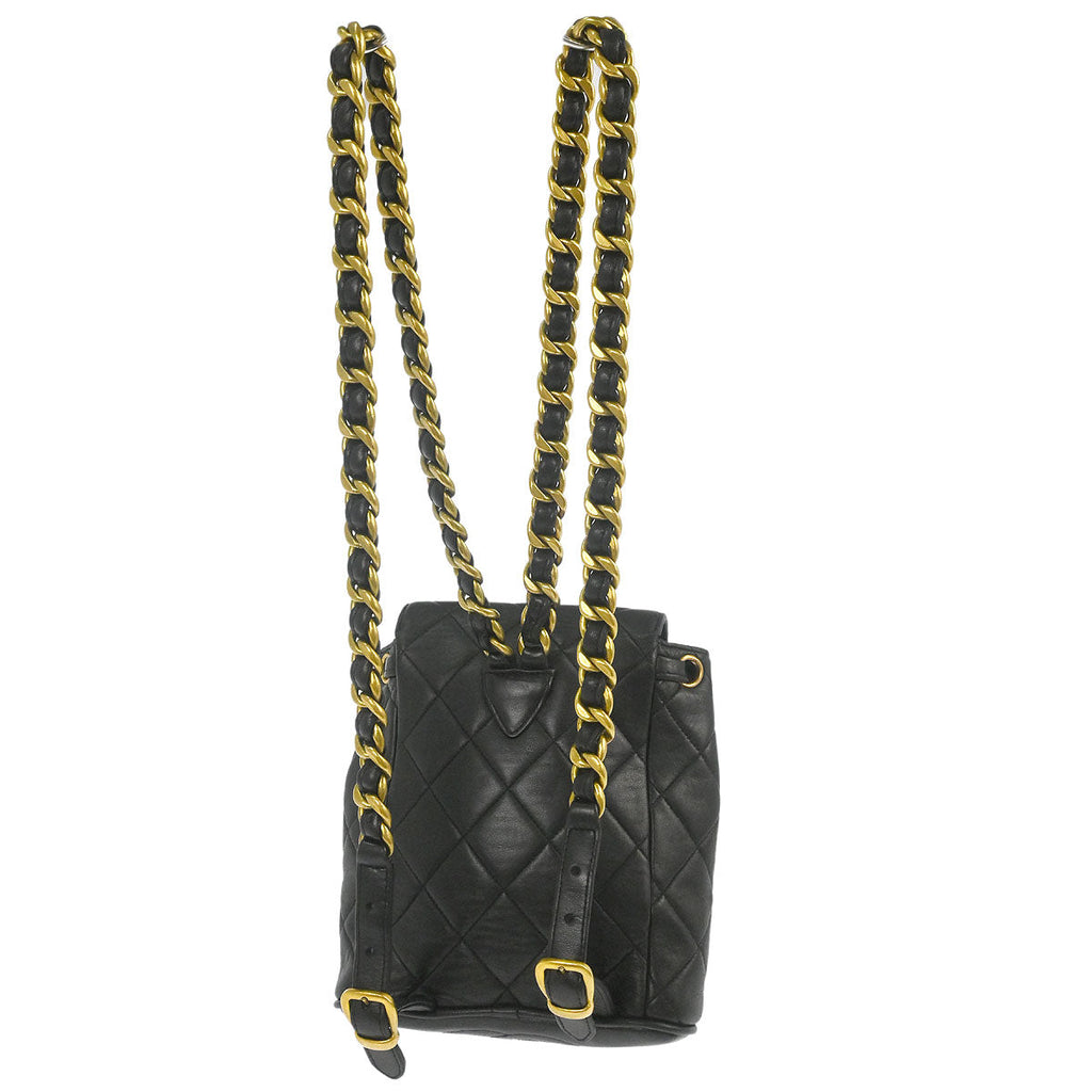 Chanel Black Lambskin Duma Backpack Small