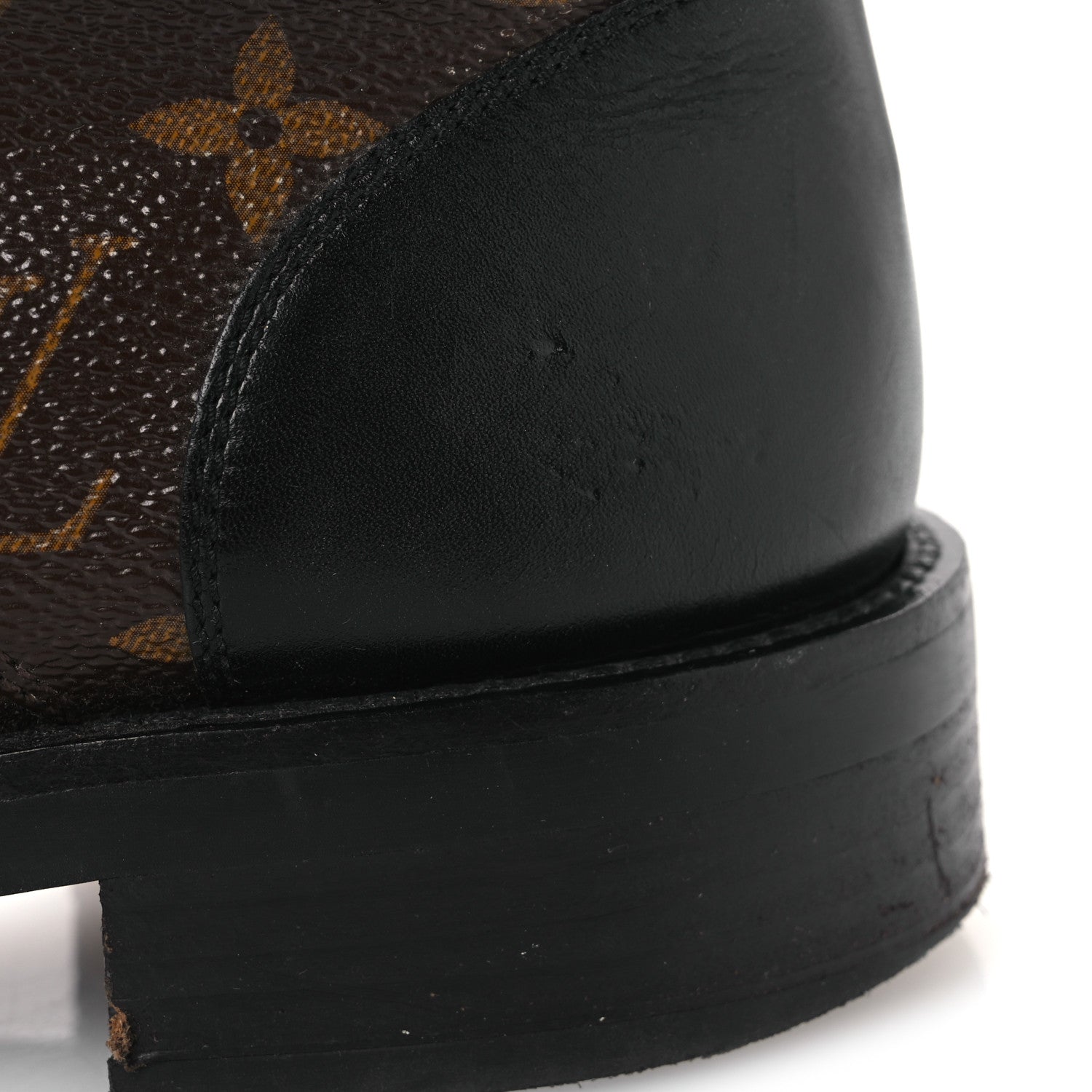 Louis Vuitton Calfskin Monogram Wonderland Flat Ranger Boots 36.5 Black
