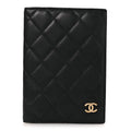 Chanel Lambskin Quilted Passport Holder Black