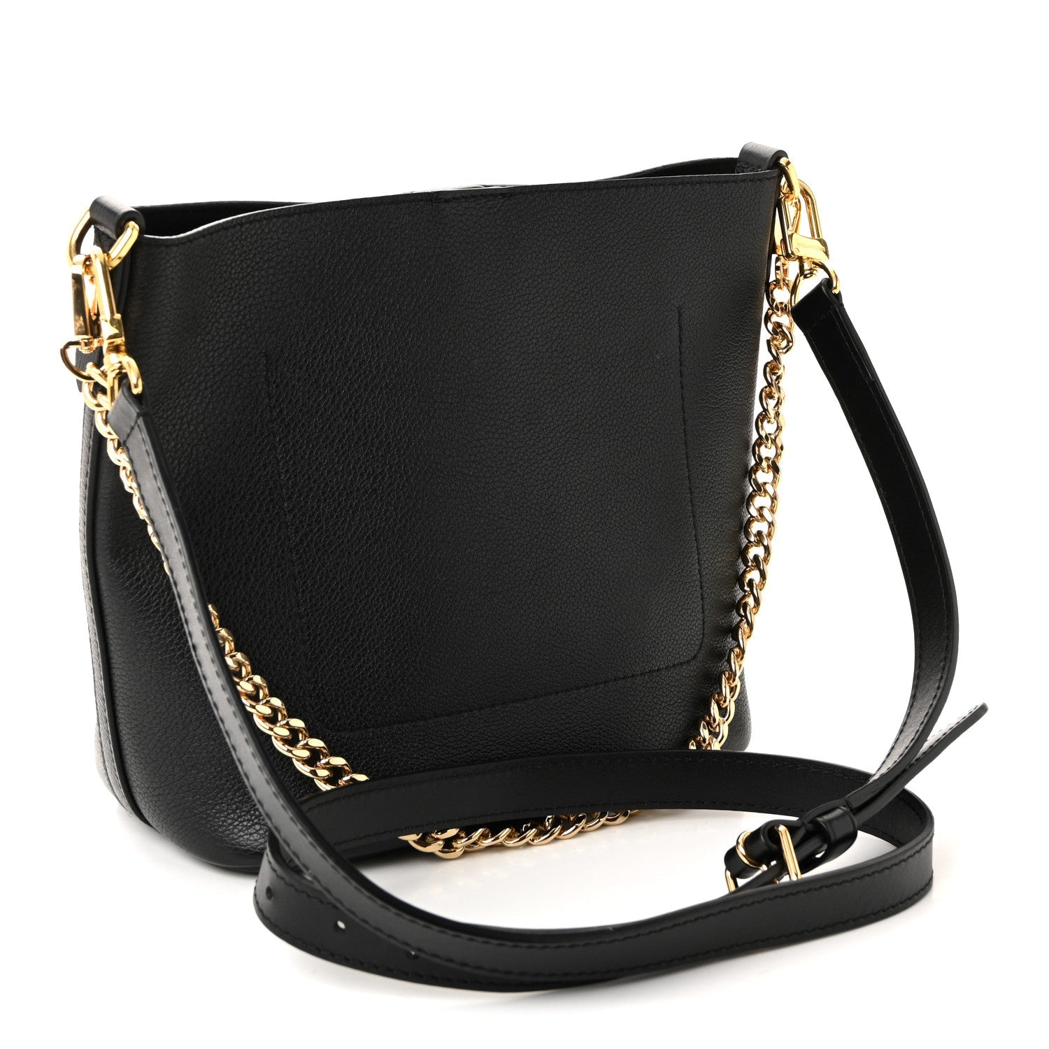 Louis Vuitton Calfskin Lock and Walk Bucket Black