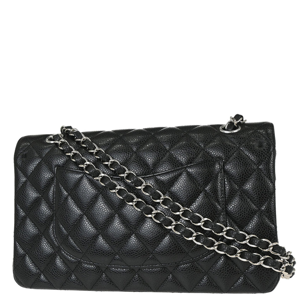 Chanel Black Caviar Skin Medium Classic Double Flap Shoulder Bag