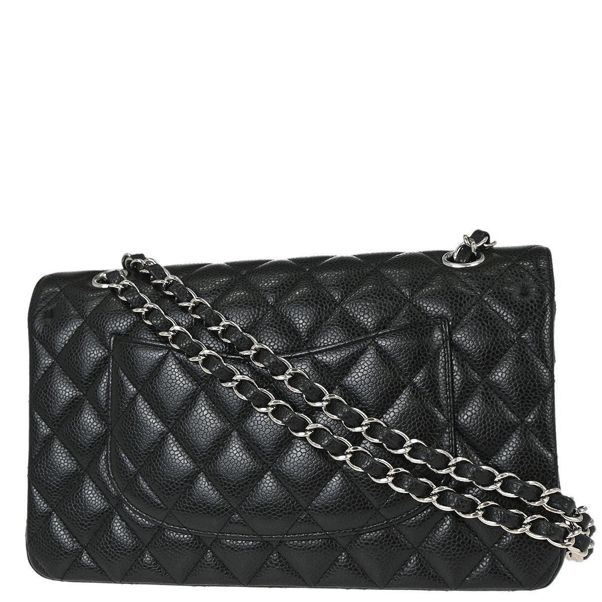 Chanel Black Caviar Skin Medium Classic Double Flap Shoulder Bag