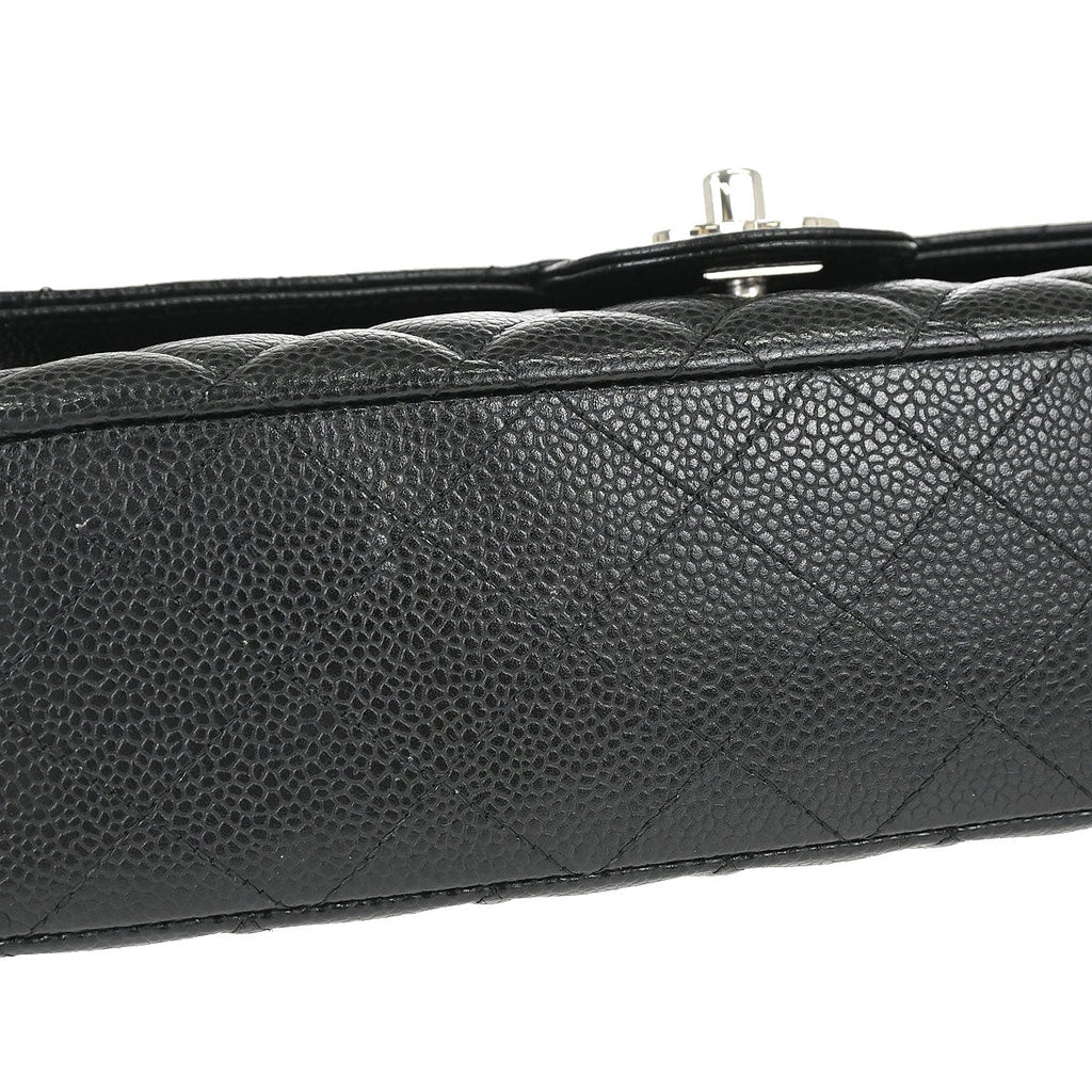 Chanel Black Caviar Skin Medium Classic Double Flap Shoulder Bag