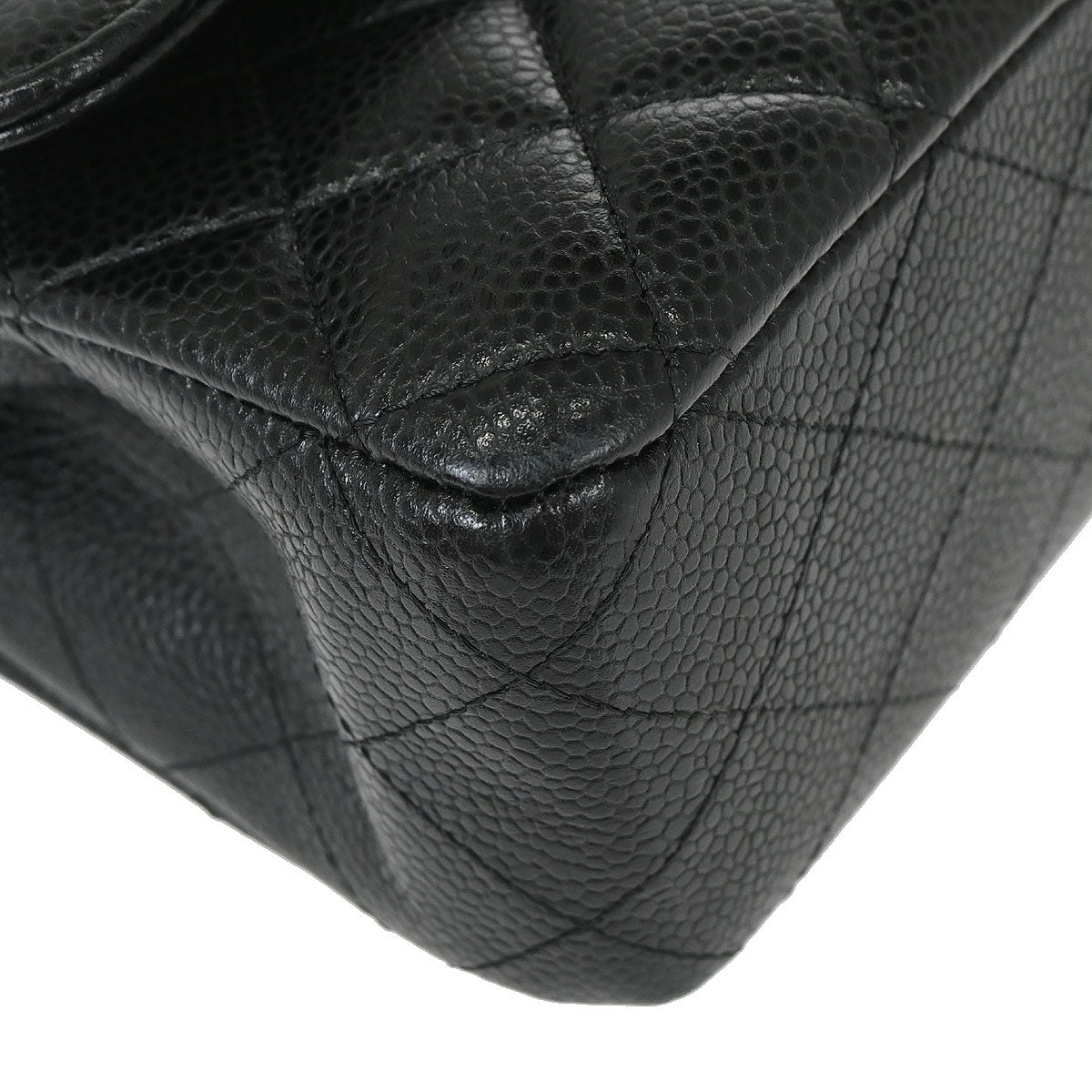 Chanel Black Caviar Skin Medium Classic Double Flap Shoulder Bag