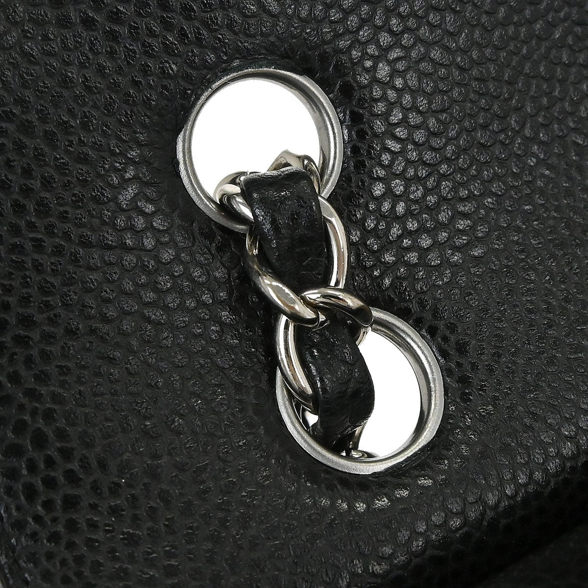 Chanel Black Caviar Skin Medium Classic Double Flap Shoulder Bag