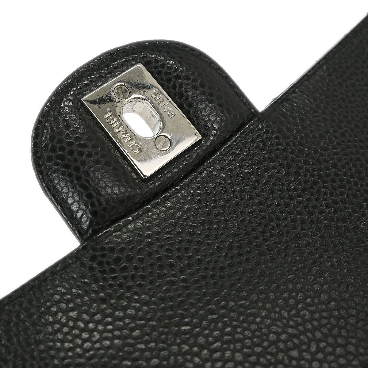 Chanel Black Caviar Skin Medium Classic Double Flap Shoulder Bag
